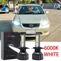 Flightcar ไฟหน้าไฟฉายคาดศีรษะ LED หน้า6000K 2ชิ้นชุดอุปกรณ์สำหรับมิตซูบิชิสีขาวแปลง L200 2000-2006โตโยต้า Vios Ncp42ปี2003-2007อุปกรณ์เสริม