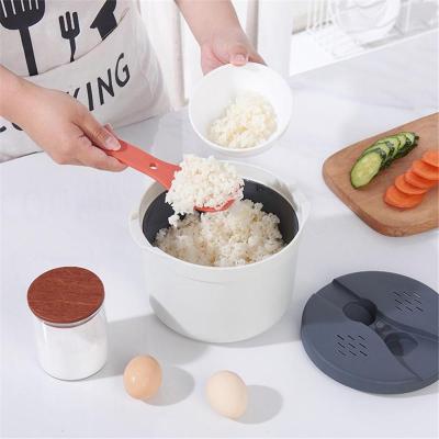 Portable Microwave Oven 2L Rice Cooker Multifunctional Steamer Hot Soup Cooking Bento Lunch Box Food Grade PP Steaming Supplies
