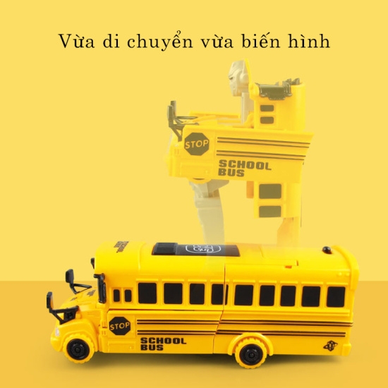 Bộ đồ chơi xe bus biến hình robot có nhạc và đèn size lớn - ảnh sản phẩm 1