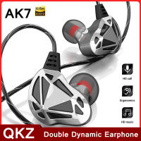 QKZ AK7 3.5มิลลิเมตรสายหูฟังคู่แบบไดนามิกหูฟังไฮไฟเพลงเบสสเตอริโอหูฟังนักดนตรีตรวจสอบชุดหูฟังกีฬาวิ่ง