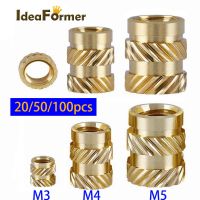 Brass Hot Melt Inset Nuts Heating Molding Copper Thread Inserts Nut SL-type Double Twill Knurled Injection Brass Nut M3 M4 M5