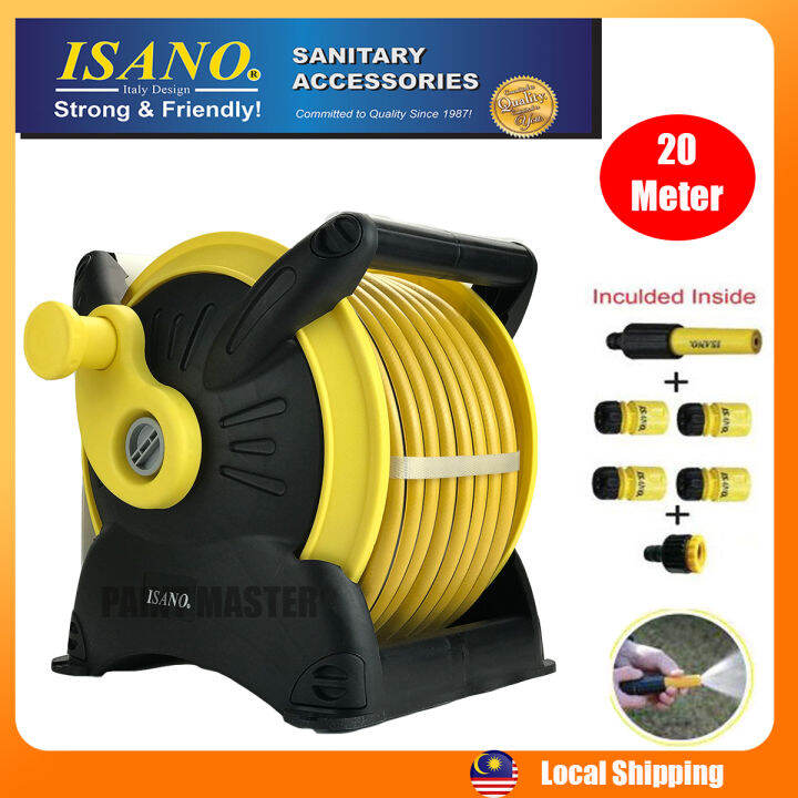 ISANO STACKABLE HOSE REEL SET 20METER WITH WALL MOUNTING HOSE REEL Wall
