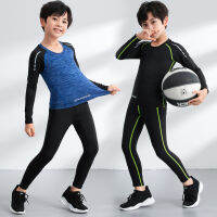 Children Girl Compression Running Sports Sets Shirts Pants Kids Badminton Basketball Soccer T-Shirt Fitness Tights Leggings Boys