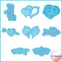 X-STARRY ทำเครื่องประดับ DIY เครื่องมือแขวนจี้อีพ็อกซี่พวงกุญแจแม่พิมพ์วันวาเลนไทน์เรซินแม่พิมพ์ซิลิโคนพวงกุญแจ