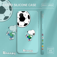 เคสสำหรับ Realme C30S การ์ตูนฟุตบอลสนูปี้เคสโทรศัพท์ดีไซน์ด้านข้างสุนัขแบบขอบสี่เหลี่ยมปลอกซิลิโคนน้ำเคสกล้องคลุมทั้งหมด