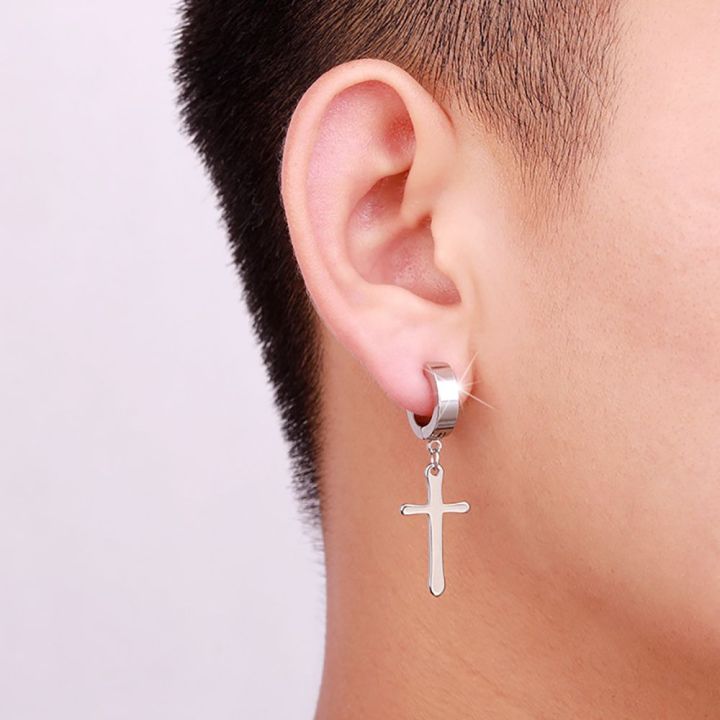 Earings for men hikaw for boys Unisex Non-Piercing Earring Cross Clip ...