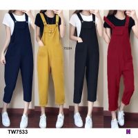 TW7533 Set 2 ชิ้น เสื้อยืดผ้าคอตตอน+เอี๊ยมกางเกงขายาว **สอบถามก่อนสั่งซื้อ**