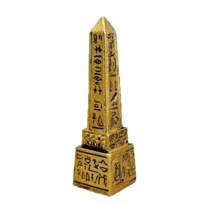 เสาโอเบลิสก์ของอียิปต์รูปปั้นขนาดเล็กของตกแต่งภูตประจำสวนขนาดเล็กเครื่องประดับเรซินทำมือขนาดเล็ก