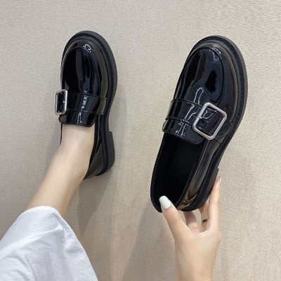รองเท้าผู้หญิงสไตล์อังกฤษแบนวิทยาลัย Casual รองเท้าไม่มีส้นหนังแฟชั่นสุภาพสตรีแมรี่เจนสาวญี่ปุ่นโรงเรียนโลลิต้ารองเท้า