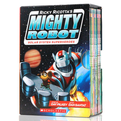 Ricky ricottas mighty robot 8-volume boxed English original full-color Bridge Book humorous funny story underpants Superman author