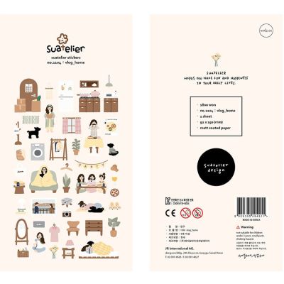 Korean Brand Sonia My Daily Vlog at Home Stickers  DIY Scrapbooking Diary Stationery Stickers Supplies Stickers Labels