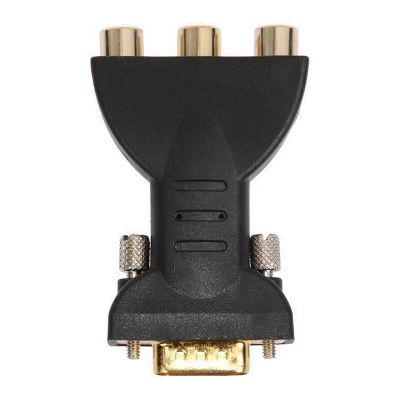 ”【；【-= 3RCA RGB Female To HD 15-Pin VGA Style Component Video Jack Adapter Conventer