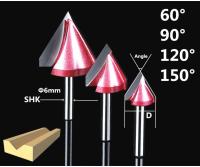 【CW】 6mm shank-1pcs60 90 120 150 degreesCNC Engraving Woodworking Milling CutterTungsten Solid carbide End Mill3D V Router Bit