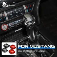 Airspeed สติกเกอร์สำหรับ Ford Mustang 2015-2022คาร์บอนไฟเบอร์สำหรับ Ford Mustang อุปกรณ์เสริมภายในเกียร์ Shift Knob Cover