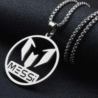 HNSP Lionel Messi Stainless Steel Pendant Necklace For Men Chain Collar Accessories Jewelry Football Soccer Star Gift