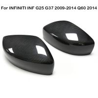 สำหรับ Infiniti G25 G37 2009-2014 Q60 2014อัพเกรดจริงรถคาร์บอนไฟเบอร์มุมมองด้านหลังส่วนภายนอกที่ครอบกระจก