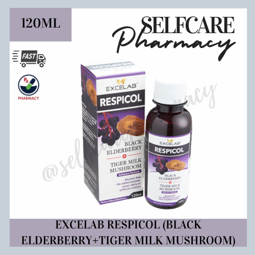 (120ML) EXCELAB RESPICOL SYRUP ( BLACK ELDERBERRY+ TIGER MILK MUSHROOM ...