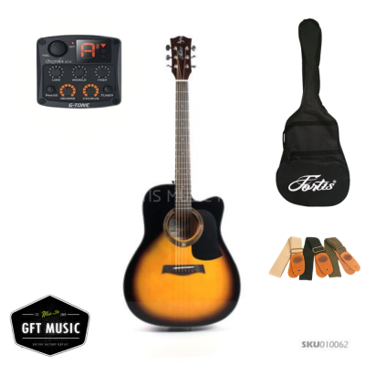 Fortis Acoustic Guitar กีตาร์โปร่งไฟฟ้า Full Size 41นิ้ว FGX-700CSB ทรง Dreadnought (Natural)แถมฟรีกระเป๋า+สายสะพาย