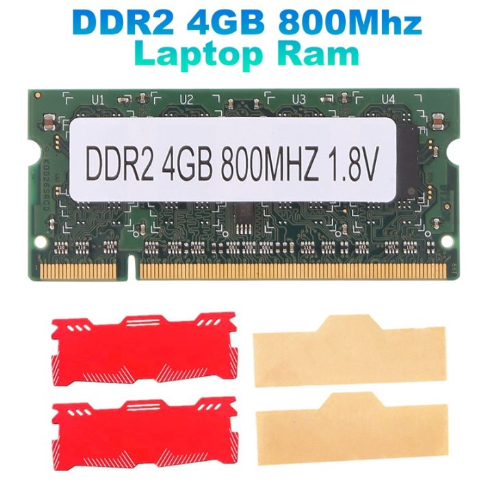 4GB DDR2 Laptop Ram+Cooling Vest 800Mhz PC2 6400 SODIMM 2RX8 200 Pins ...