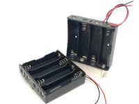 Black Plastic 4 x 18650 Battery Storage Case Holder DIY Box Container 4 slots With Wire Leads for 18650 Batteries Power Bank