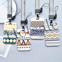 【hot sale】 ▲▥♚ B11 [1Ready stock]cartoon geometric pattern card holder identity badge with lanyard neck strap bus card ID holder touch N Go card case