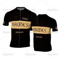 HOT★Brooks Retro เสื้อเจอร์ซีย์นักปั่นสั้นสำหรับผู้ชายสีดำสวมใส่เสื้อผ้า Mtb Ropa Ciclismo จักรยานคลาสสิกเจอร์ซีย์ฤดูร้อน