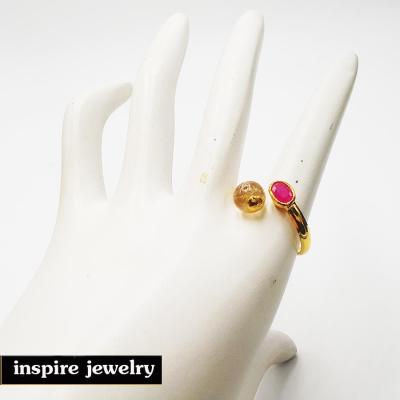 Inspire Jewelry ,แหวนหินไหมทองและ หรือ หินตาเสือ ตัวเรือนหุ้มทองแท้ 100% 24K ลงยา หรือชุบเงิน ชุบทองสอดหางข้าง ลงยา ฯลฯ ฟรีไซด์ นำโชค เสริมดวง โชคลาภ พร้อมถุงกำมะหยี่