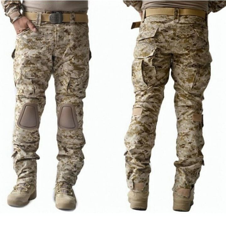 Tactical Pants With Knee Pads Desert Camouflage Combat Trousers Men ...