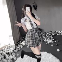 〖Gesh department store〗Free Shipping Womens Kawaii JK Student Uniform Sexy Lingerie Clothing Cute School Girl Cosplay Exotic Costumes Skirt Suit Set