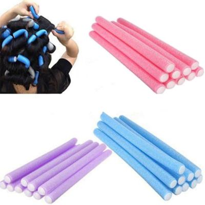 【LZ】∋☌☃  Heatless Rollers para Hair Styling Soft Curls Curling Rod Roller Sticks Wave Formers No Heat Hair Curler Tools 10PCs