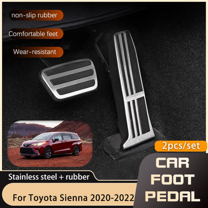 สแตนเลสเหยียบรถป้องกันสำหรับโตโยต้าเซียนน่า-xl40-2020-2021-2022คลัทช์เบรกเร่งไม่มีการขุดเจาะเหยียบชิ้นส่วนรถยนต์