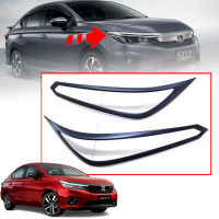 ครอบไฟหน้า ครอบกันรอยไฟหน้า รุ่่น ฮอนด้า ซิตตี้ HONDA CITY ปี 2020 - 2021 สีดำด้าน ข้างซ้าย + ขวา จำนวน 2 ชิ้น