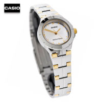 Velashop นาฬิกาข้อมือผู้หญิงคาสิโอ Casio Standard สายสแตนเลส สองกษัตริย์ หน้าปัดเงิน รุ่น LTP-1242SG-7CDF, LTP-1242SG-7C, LTP-1242SG