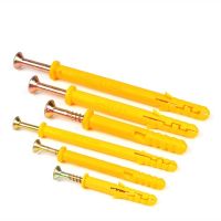 【CW】 10PCS M8 Plastic Expansion Tube Pipe Self Tapping Wall Anchors Drilling Woodworking Plugs With Metal Screw kit