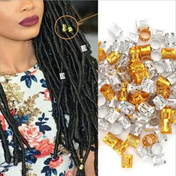 100Pcs/lot Gold/Silver Hair Dreadlock Beads Micro Rings Link Tube