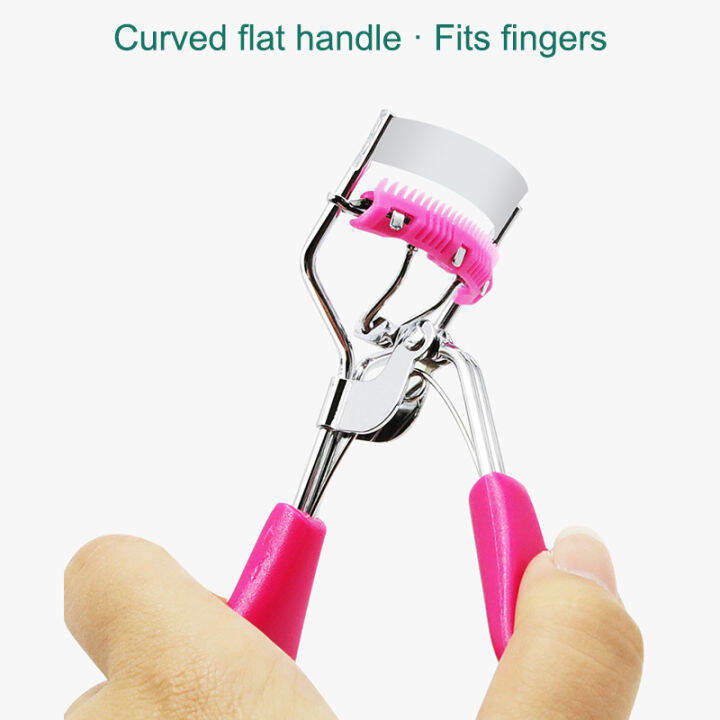 Portable Premium Steel Eyelash Curler with Soft Silicone Pads Long
