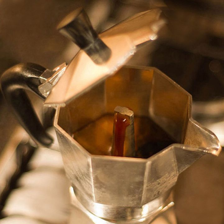 ชุดทำกาแฟสดเองที่บ้าน-ชุดชงกาแฟสด-moka-pot-กาต้มกาแฟ-3cups-150ml-เตาแก๊สมีกลีบบัวกันลม-แถมฟรี-ช้อนตักกาแฟ-2in1