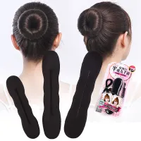 【PrettySet】Black Hair Styling Bun Curler Maker Ring Magic Foam Donut Twist Tool Hair Clip 17.5cm and 22.5cm