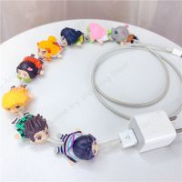 Penutup Pelindung Kabel Pengisi Daya Demon Slayer untuk Kabel USB Ponsel Casing Pelindung Jalur Data Tokoh Anime Tanjirou Nezuko