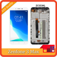 5.5 "จอ LCD แบบดั้งเดิมสำหรับ ASUS Zenfone 3 Max ZC553KL X00DD ชิ้นส่วนจอสัมผัสแอลซีดีของเครื่องแปลงดิจิทัลกรอบสำรองเครื่องมือฟรี