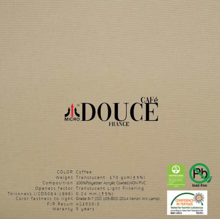 rvdf7505-ม่านม้วน-douce-ผ้าสีกาแฟ-โปร่งแสงtranslucent-สไตล์ฝรั่งเศษ-แสงเข้าได้มองไม่ทะลุ-ผ้าเหนียวแข็ง-ทนความร้อนได้ดี