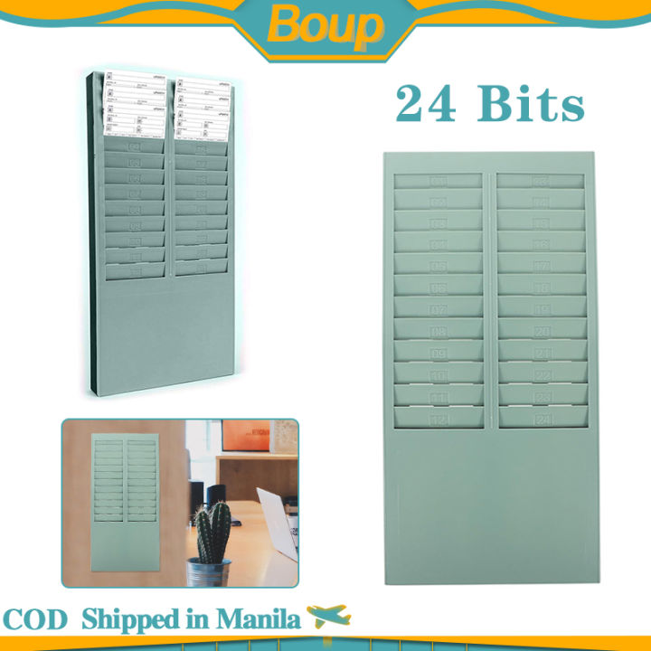 Wall Mount Time Card Holder 24 Pockets Plastic TIME Card Rack for