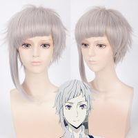 Morematch Bungo Stray Dogs Nakajima Atsushi Short Silver Gray Heat Resistant Cosplay Costume Wig Dazai Osamu Ranpo Edogawa Wigs Nails Screws Fasteners