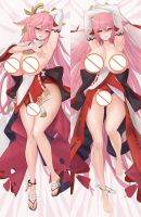 Dakimakura อะนิเมะปลอกหมอน Yae Miko พิมพ์สองด้านชีวิตขนาดปลอกหมอนร่างกาย