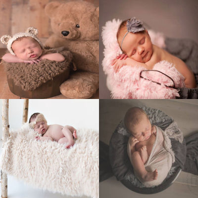 Newborn Baby Milestone Blankets Children Photography Props Accessories Photo Swaddling 100 Days of Super Soft Faux Fur Blanket