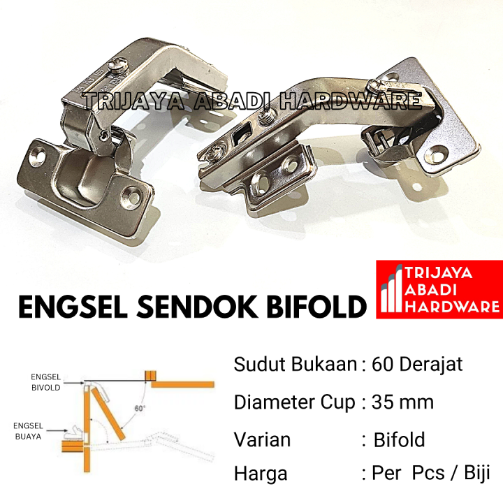 Engsel Sendok Bifold 60 Derajat - Engsel Bivold Pintu Kabinet | Lazada ...