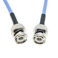 BNC male to BNC male connector lot RG402 .141 Semi flexible rigid cable blue