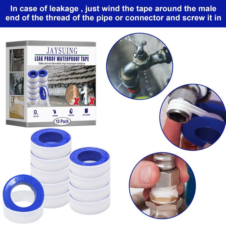 new-household-leaking-waterproof-raw-material-tape-pure-teflon-material-water-pipe-faucet-waterproof-sealing-tape-adhesives-tape