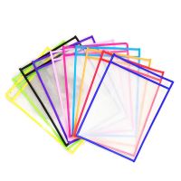 【Study the folder well】 10x Reusable Dry Erase Pockets Transparent Write Drawing Board Wipe File Storage Bag Stationery Supplies For Office School