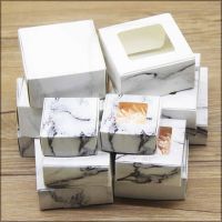 HOT 10pcs new gifts box size Marbling style paper candy window cake home party suppiles